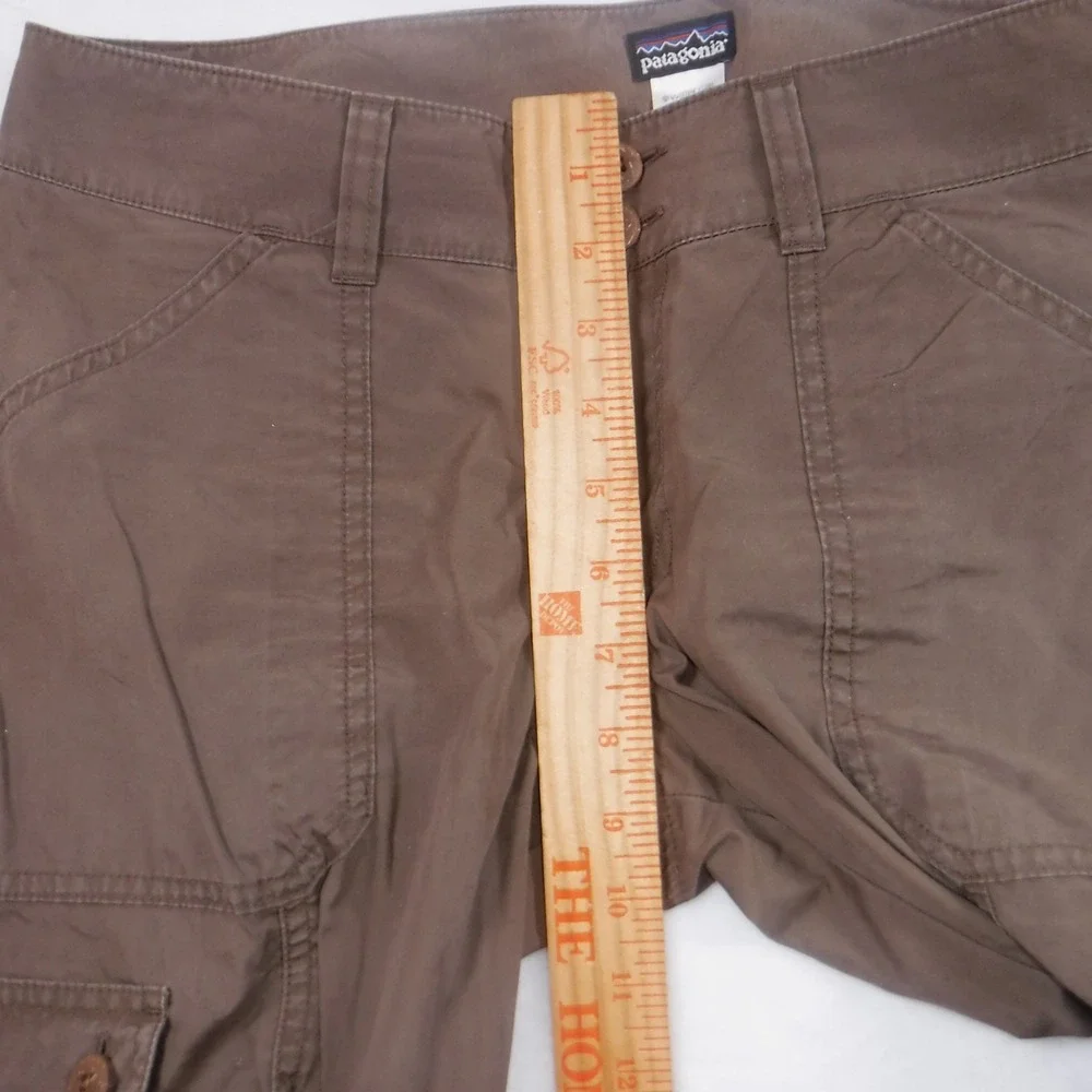 Patagonia Water Girl Brown Organic Cotton Cargo Shorts Womens 6 Hiking Utility‎